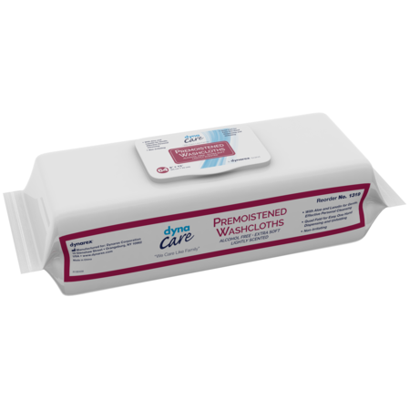 DYNAREX Premoistened Adult Washcloths - 9" x 13" - soft pack refills 1319